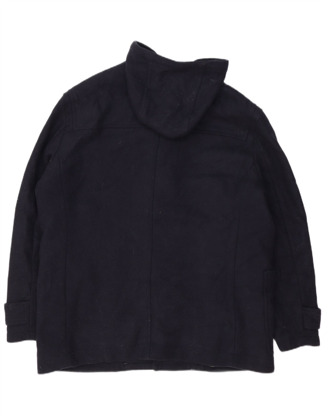 Zara Mens Hooded Duffle Jacket UK 42 XL Navy Blue