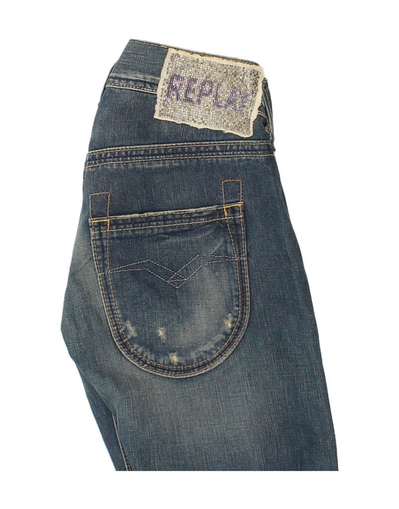 REPLAY Womens Straight Jeans W25 L32  Blue Cotton | Vintage Replay | Thrift | Second-Hand Replay | Used Clothing | Messina Hembry 