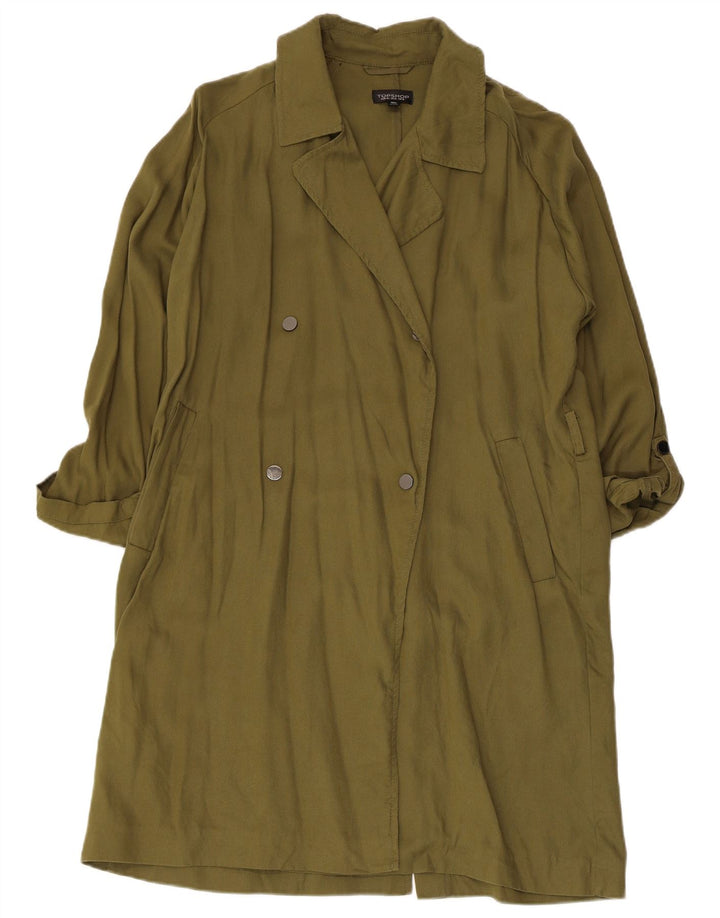 Topshop Womens Oversized Trench Coat UK 12 Medium Khaki Lyocell