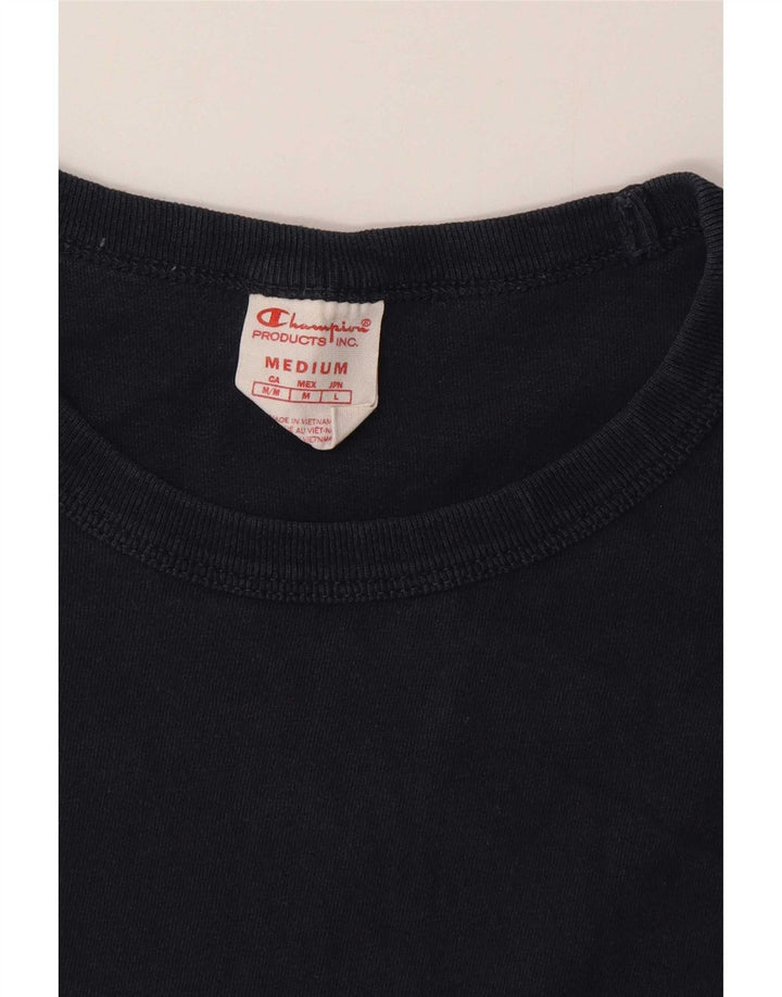 Champion Womens T-Shirt Top UK 14 Medium Navy Blue