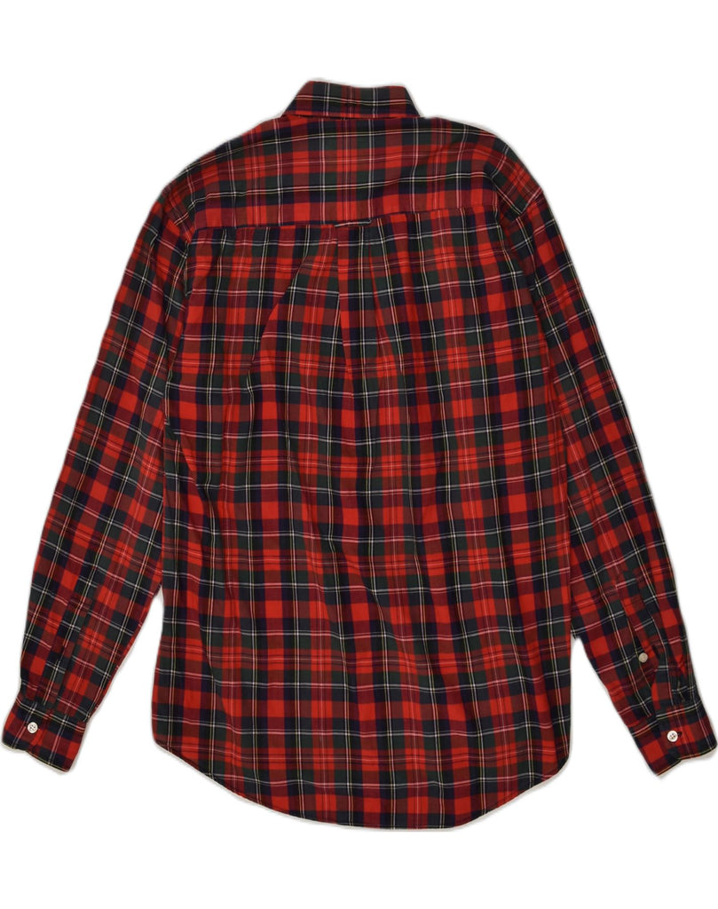 WILKER Mens Shirt Size 14 1/2 Small Red Check Cotton | Vintage Wilker | Thrift | Second-Hand Wilker | Used Clothing | Messina Hembry 