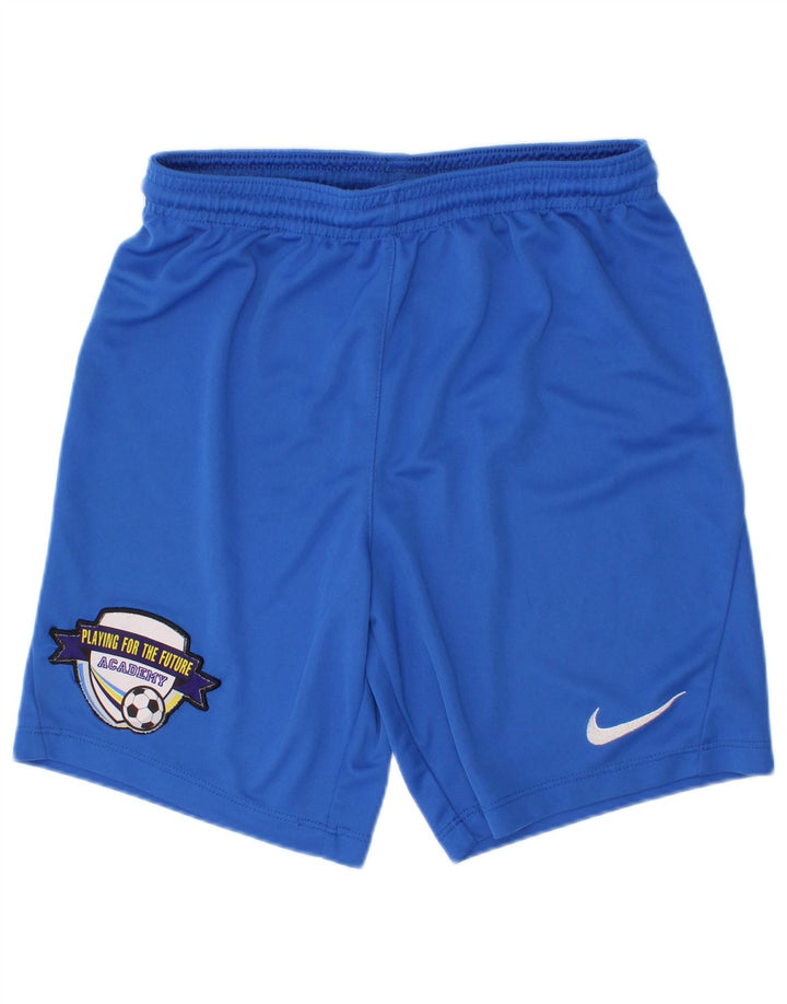 Nike Boys Dri Fit Graphic Sport Shorts 10-11 Years Medium Blue Polyester