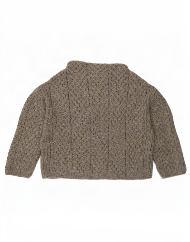 Zara Womens Oversized Crop Turtle Neck Jumper Sweater UK 10 Small Grey