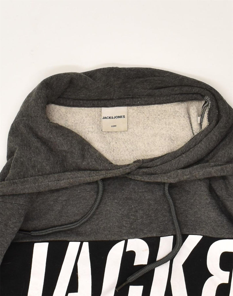 JACK & JONES Mens Graphic Hoodie Jumper XL Grey Cotton | Vintage Jack & Jones | Thrift | Second-Hand Jack & Jones | Used Clothing | Messina Hembry 