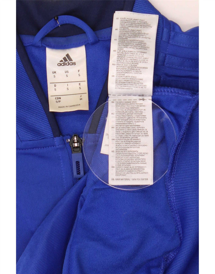 Adidas Mens Tracksuit Top Jacket Small Blue Polyester