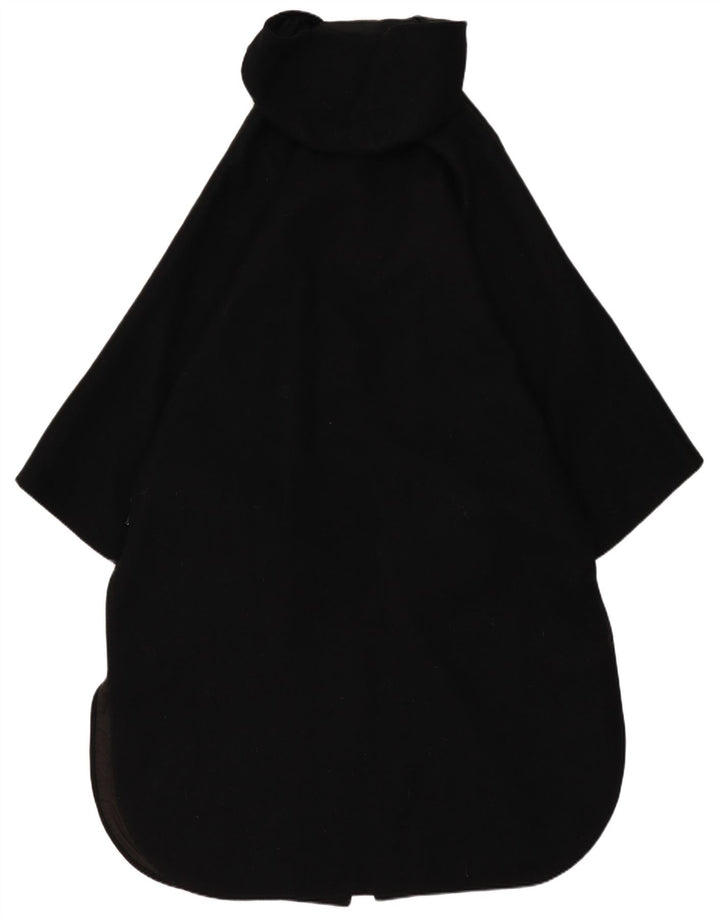 Vintage Womens Hooded Poncho Coat One Size Black