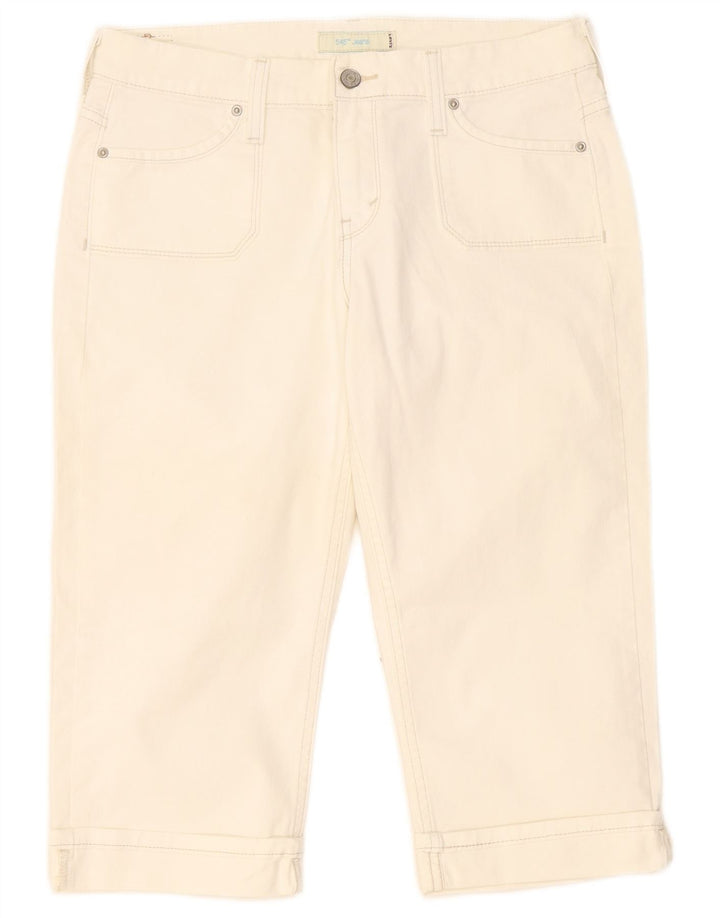 Levi's Womens Denim Bermuda Shorts US 8 Medium W32 White Cotton