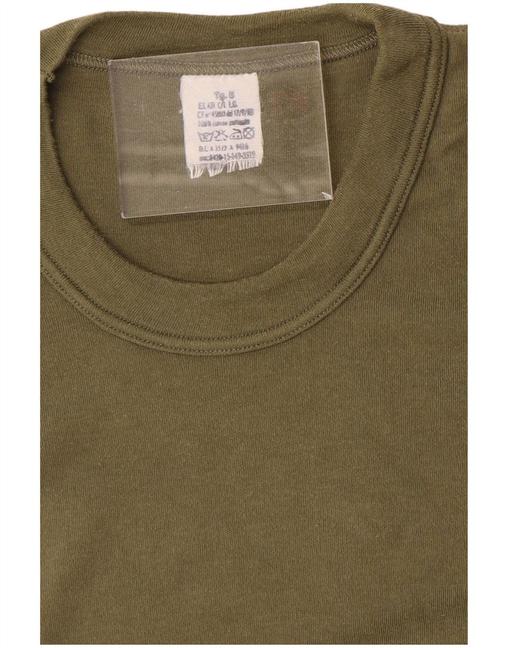 Vintage Mens T-Shirt Top Medium Khaki Cotton