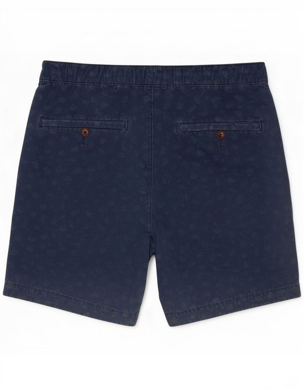 Abercrombie & Fitch Mens Chino Shorts Small W29 Navy Blue Paisley Cotton