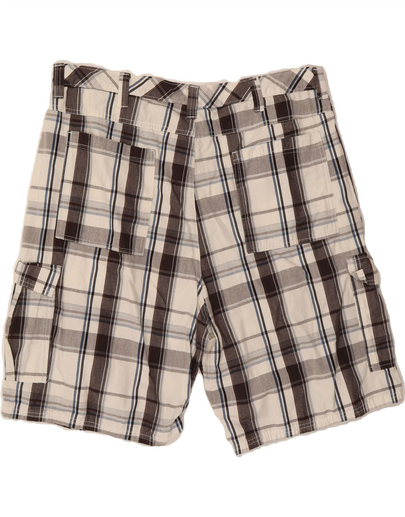 WRANGLER Mens Cargo Shorts W40 XL Off White Check Cotton Vintage Wrangler and Second-Hand Wrangler from Messina Hembry 