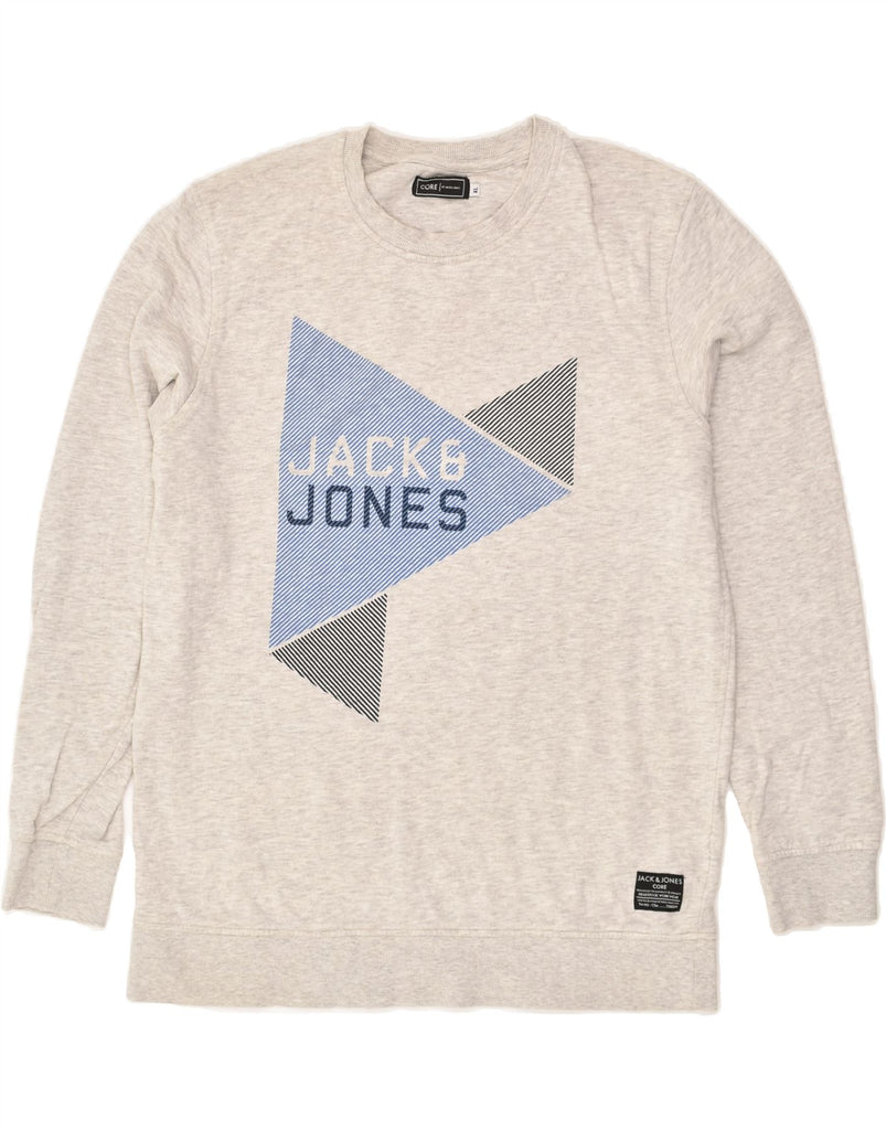 JACK & JONES Mens Graphic Sweatshirt Jumper XL Grey Cotton | Vintage Jack & Jones | Thrift | Second-Hand Jack & Jones | Used Clothing | Messina Hembry 