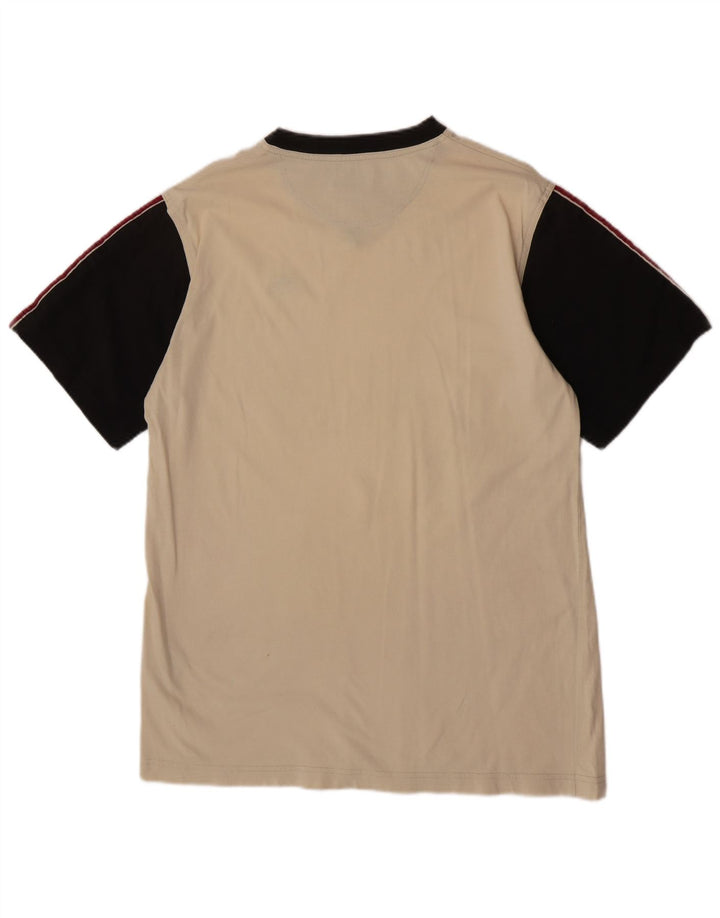 Kappa Mens T-Shirt Top Small Beige Colourblock Cotton