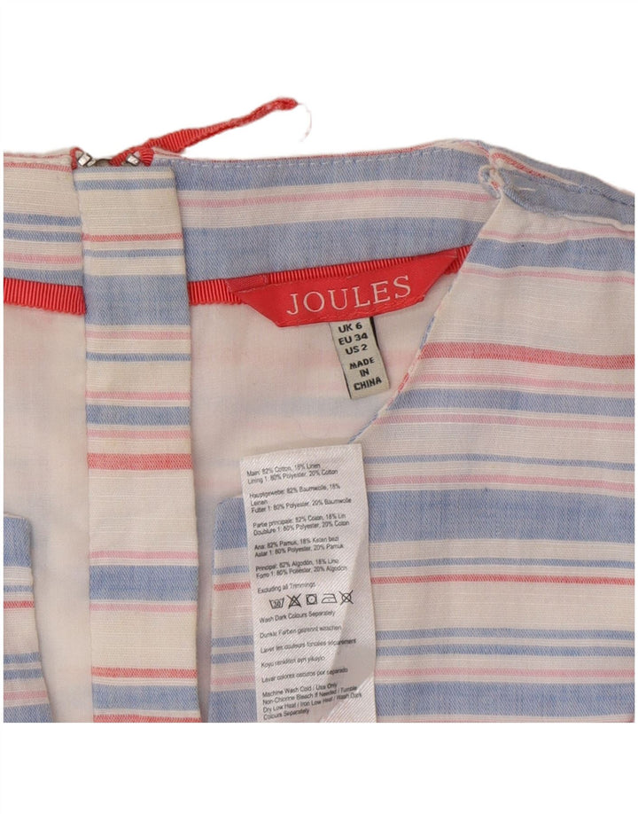 Joules Womens Shift Dress UK 6 XS Multicoloured Striped Cotton