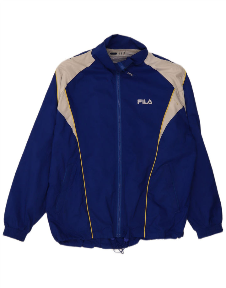 Fila Mens Rain Jacket UK 38 Medium Blue Colourblock Polyester