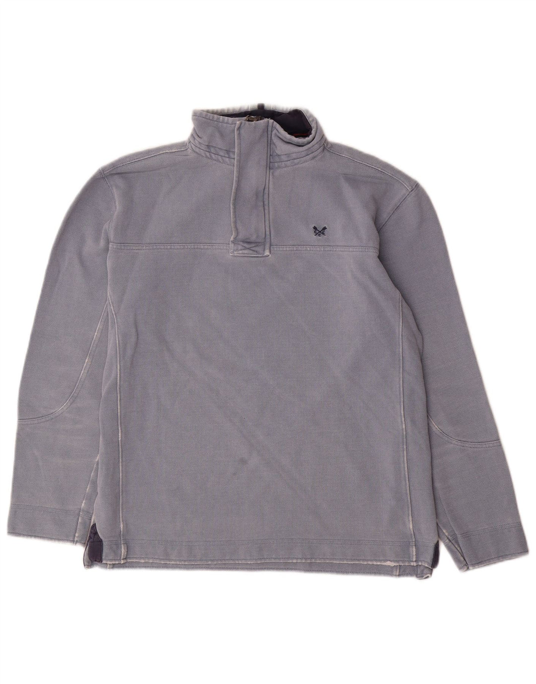 Crew Clothing Mens Zip Neck Sweatshirt Jumper Small Blue Cotton