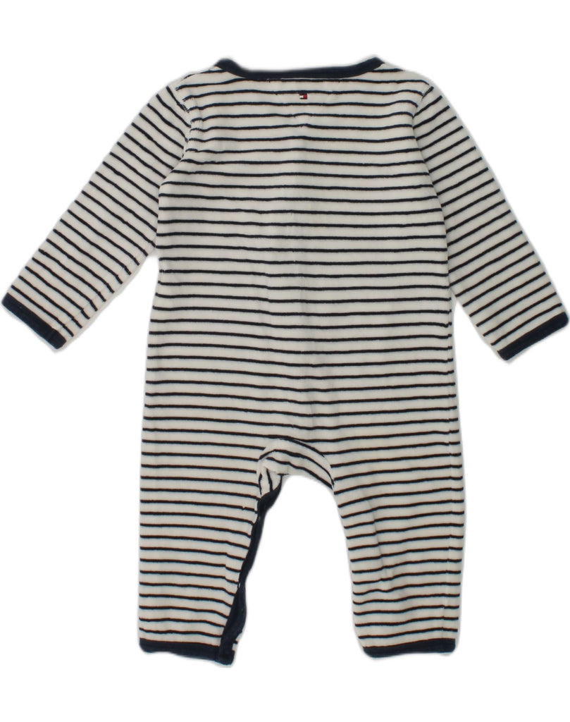 TOMMY HILFIGER Boys Long Sleeve Playsuit 6-7 Years White Striped Cotton | Vintage Tommy Hilfiger | Thrift | Second-Hand Tommy Hilfiger | Used Clothing | Messina Hembry 