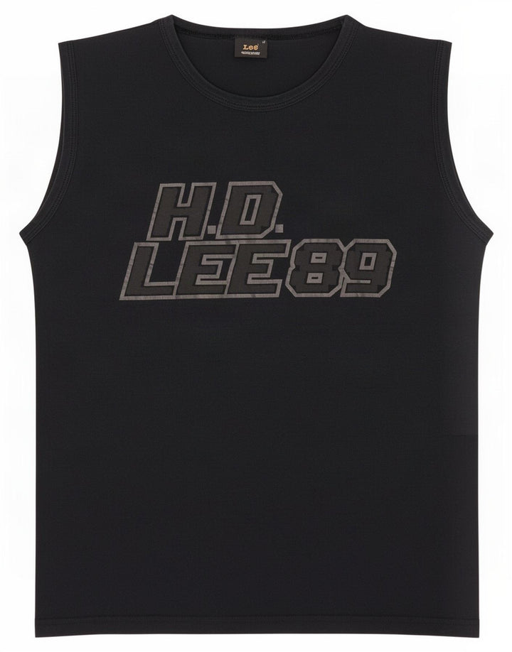 Lee Mens Graphic Vest Top Medium Black Cotton