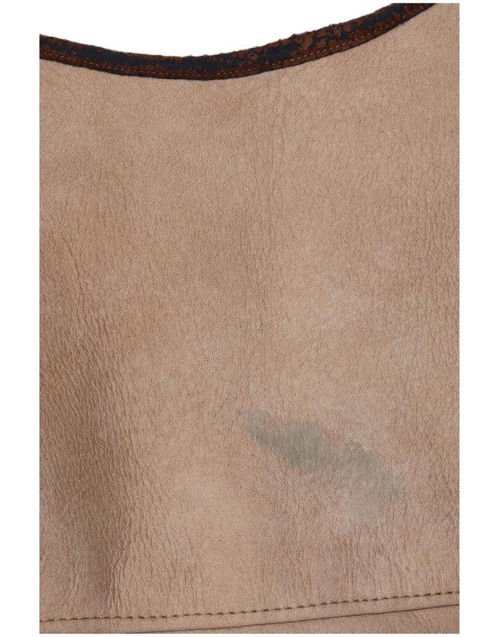 VINTAGE Womens Sherpa Gilet UK 14 Medium Beige