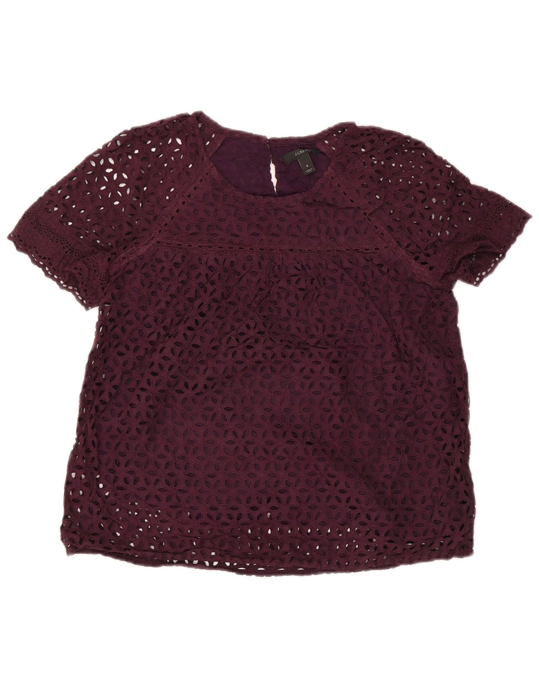 J. CREW Womens Blouse Top US 8 Medium Purple Floral Cotton