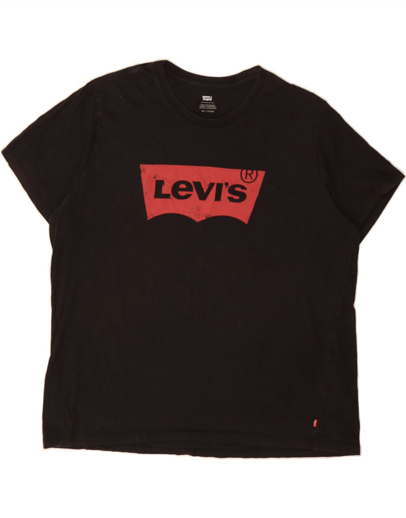 LEVI'S Mens Graphic T-Shirt Top 2XL Black Cotton Vintage Levi's and Second-Hand Levi's from Messina Hembry 