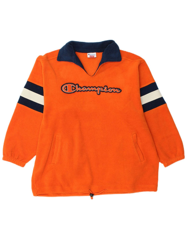 Champion Boys Graphic Fleece Jumper 13-14 Years XL Orange Colourblock