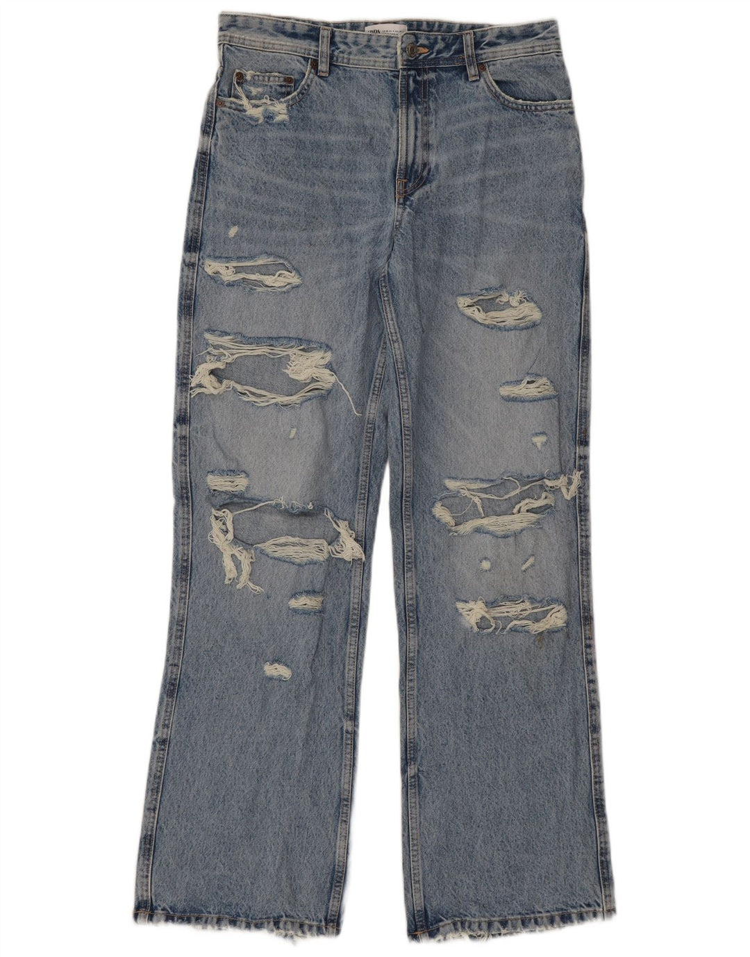 Zara Womens Distressed Bootcut Jeans EU 36 XS W26 L32 Blue