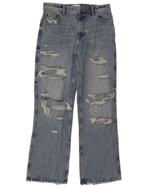 Zara Womens Distressed Bootcut Jeans EU 36 XS W26 L32 Blue