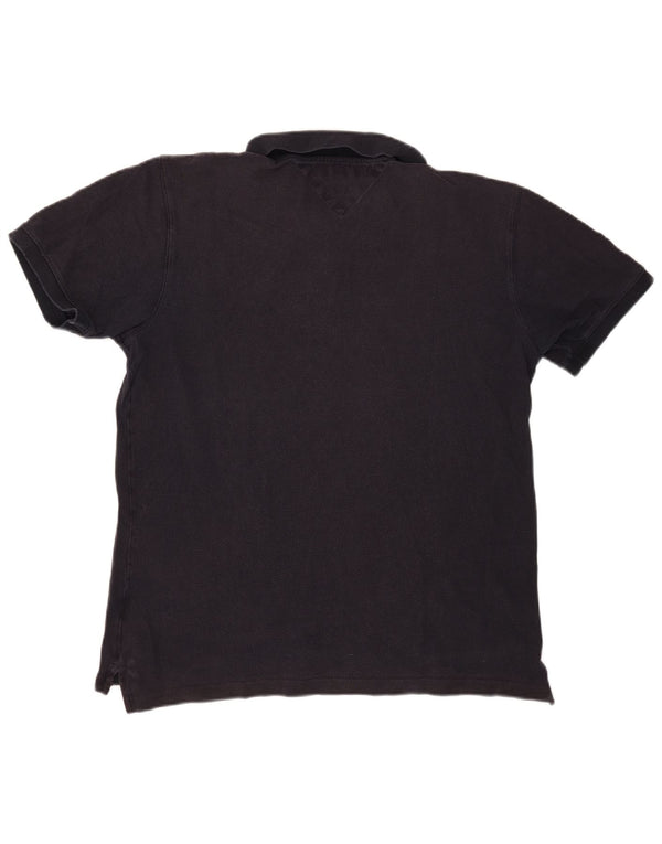 Tommy Hilfiger Mens Slim Fit Polo Shirt XL Navy Blue Cotton
