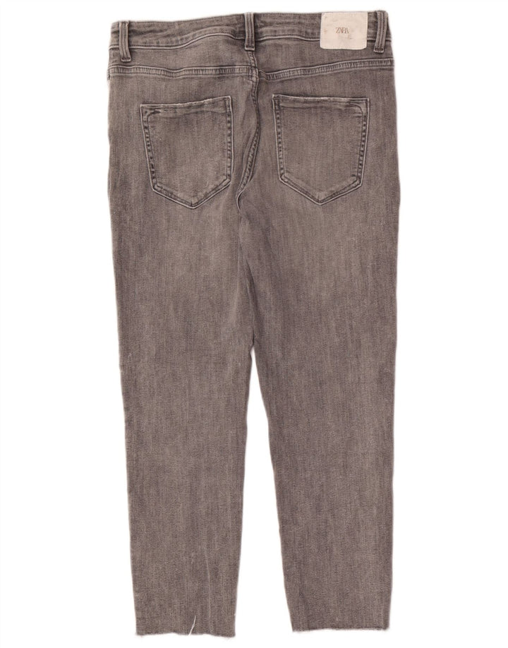 Zara Womens Cropped Jeans EU 40 Medium W30 L24 Grey
