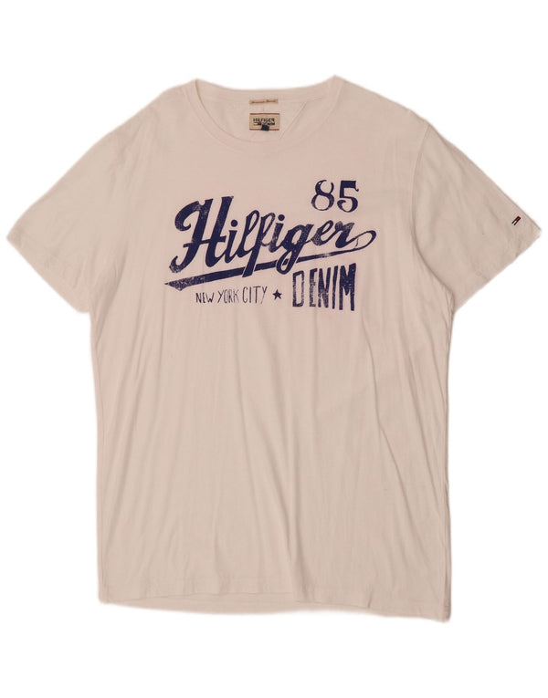 Tommy Hilfiger Mens Graphic T-Shirt Top 2XL White