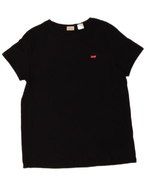Levi's Womens T-Shirt Top UK 14 Medium Black Cotton