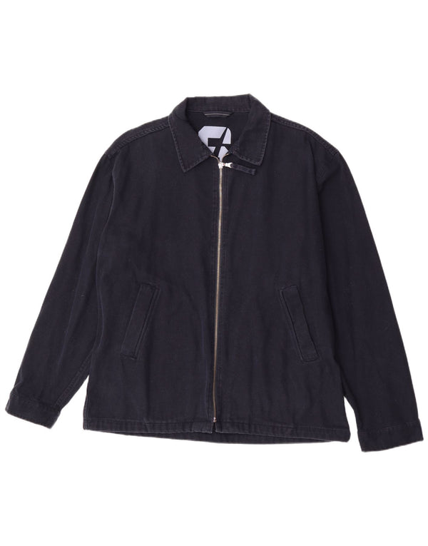 Sasch Mens Bomber Jacket UK 42 XL Navy Blue Cotton