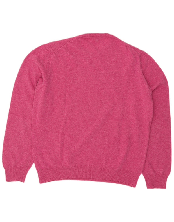 Henry Cottons Mens Crew Neck Jumper Sweater 3XL Pink Wool