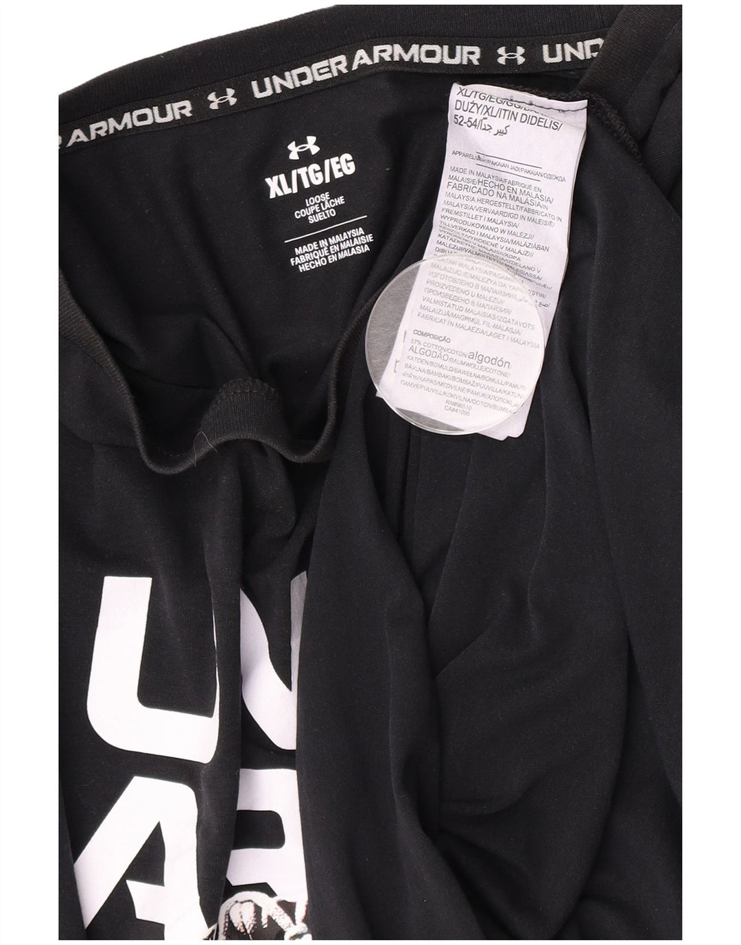 Under Armour Mens Graphic T-Shirt Top XL Black Cotton