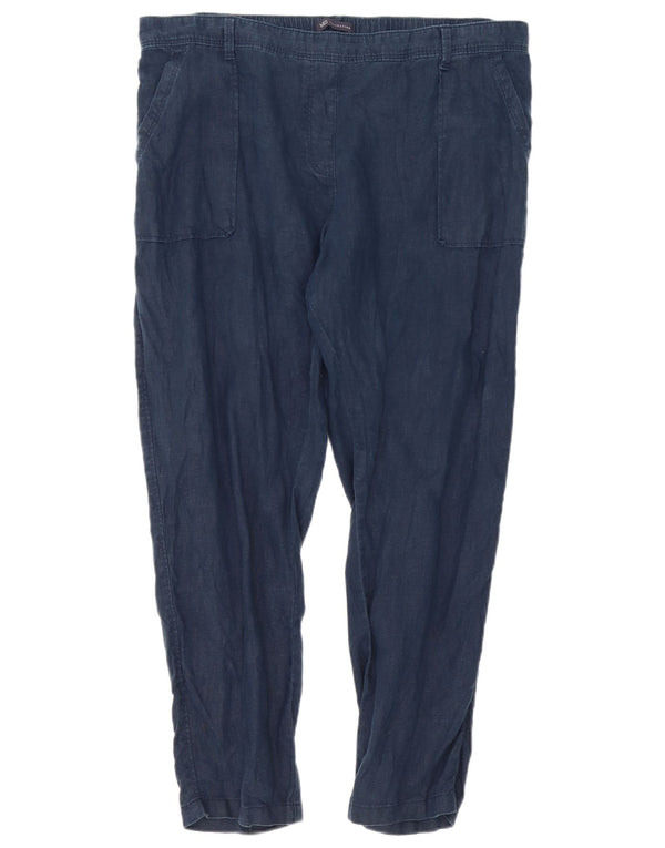 Marks & Spencer Womens Slim Chino Trousers UK 16 Large W38 L27 Navy Blue