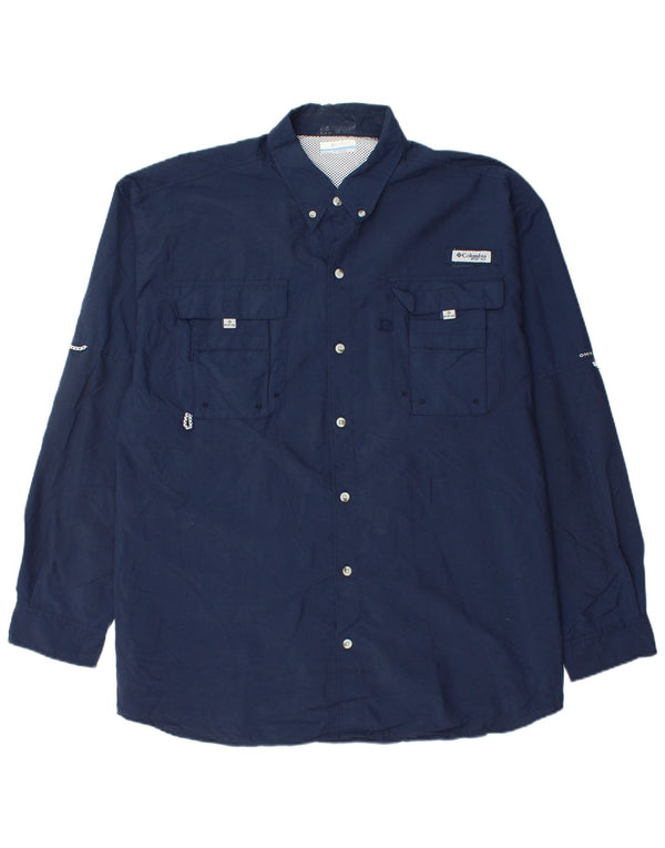 Columbia Mens Shirt XL Navy Blue Nylon