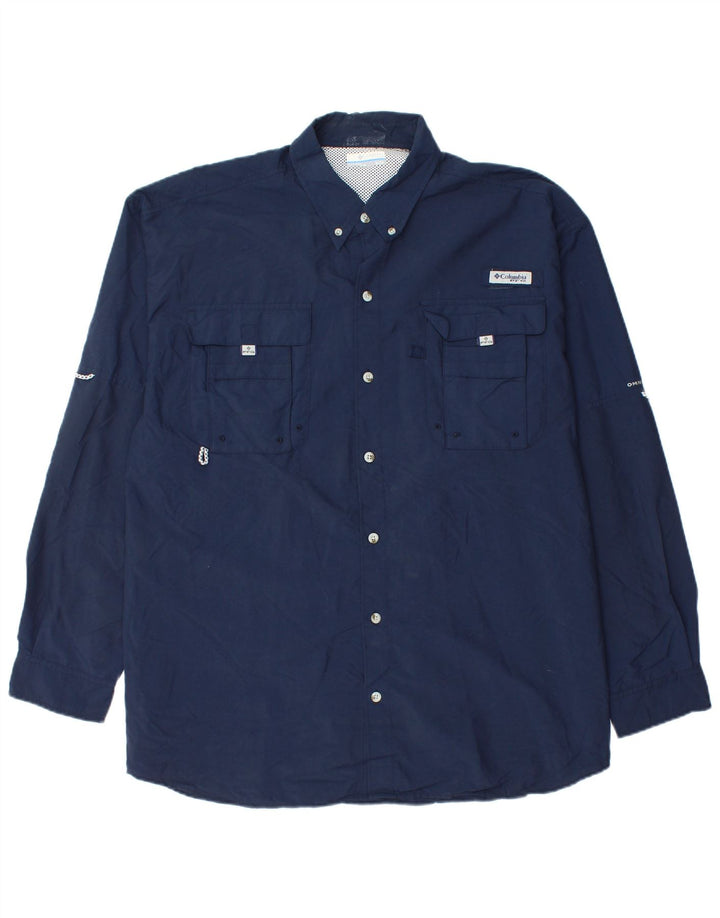 Columbia Mens Shirt XL Navy Blue Nylon