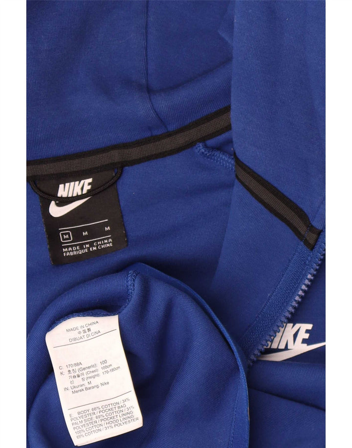 Nike Mens Zip Hoodie Sweater Medium Blue Cotton