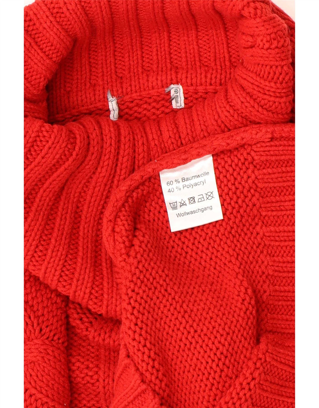 Vintage Womens Roll Neck Jumper Sweater UK 12 Medium Red Wool