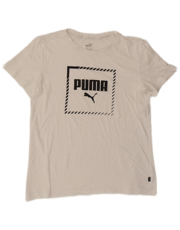 Puma Boys Graphic T-Shirt Top 15-16 Years XL White