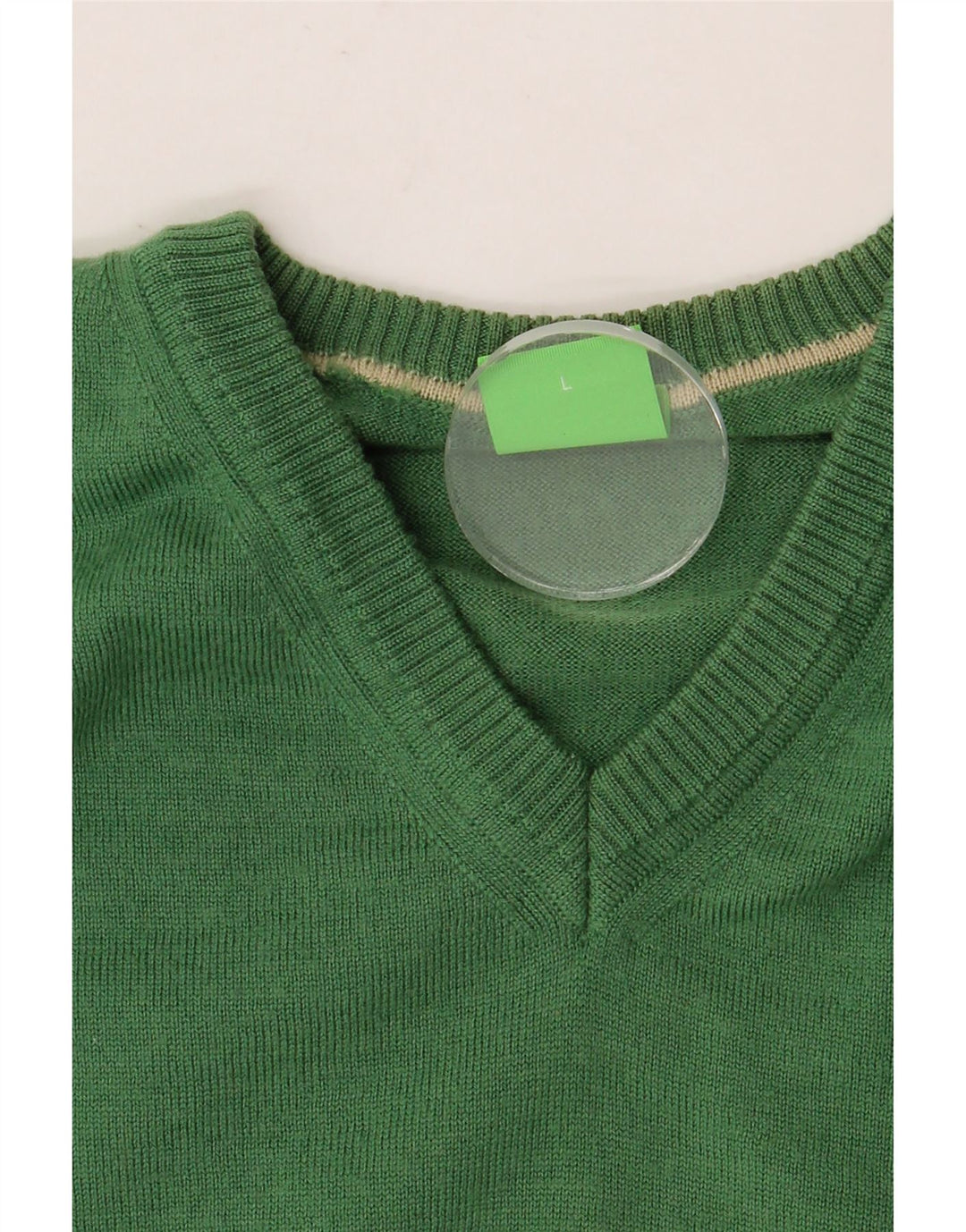 HUGO BOSS Mens V-Neck Jumper Sweater Large Green