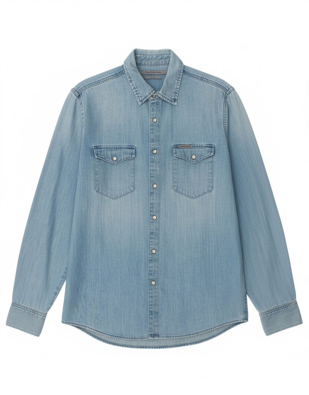 CALVIN KLEIN JEANS Mens Slim Fit Denim Shirt Medium Blue Cotton