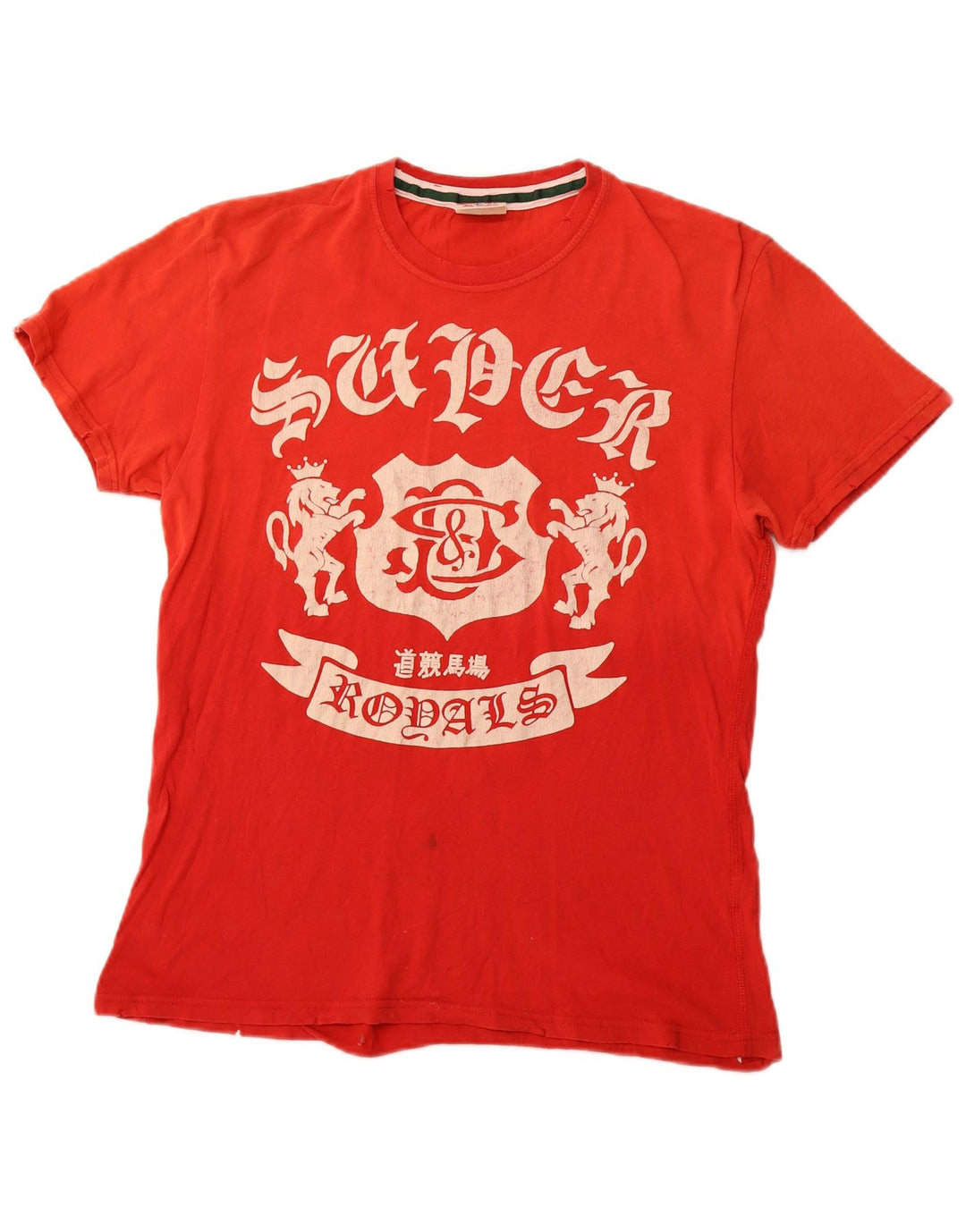 SUPERDRY Womens Graphic T-Shirt Top UK 12 Medium Red Cotton
