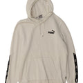 Puma Mens Graphic Hoodie Jumper Medium White Colourblock Cotton