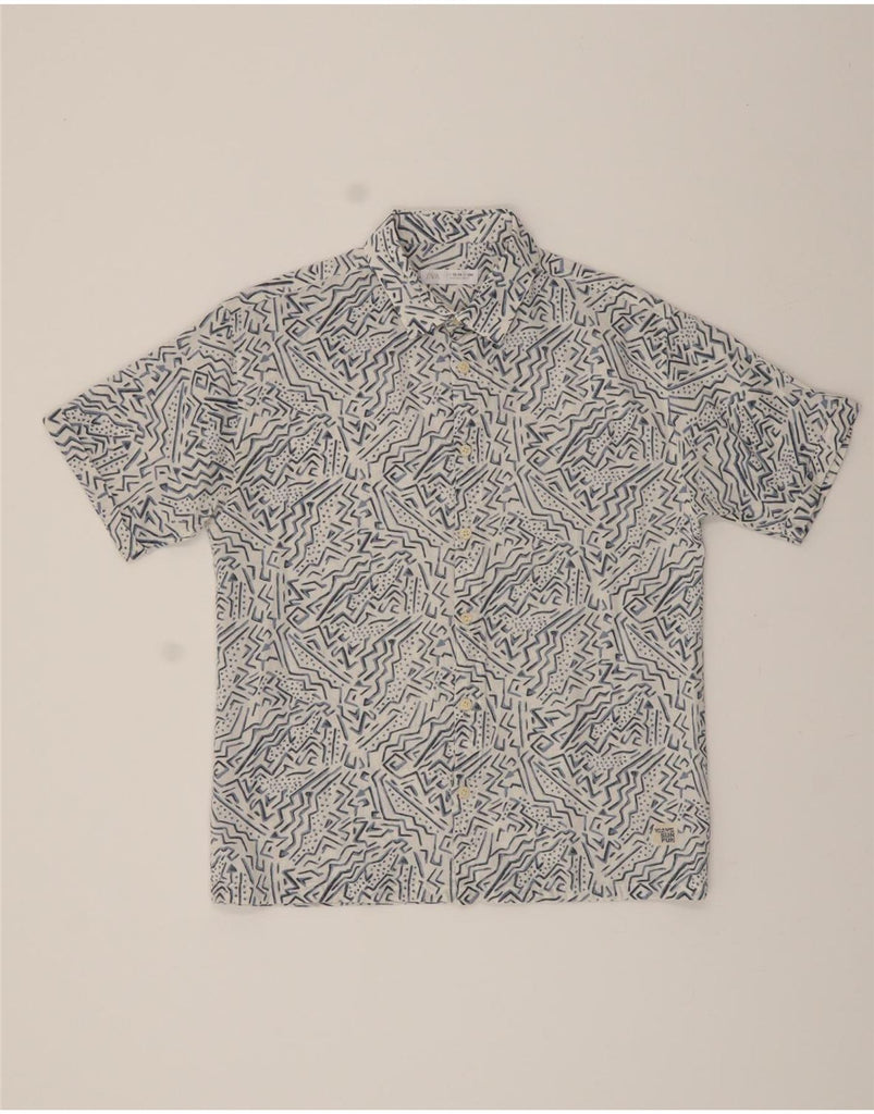 ZARA Boys Shirt 13-14 Years White Geometric Cotton Vintage Zara and Second-Hand Zara from Messina Hembry 