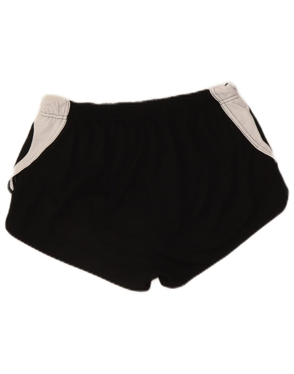 Asics Womens Graphic Sport Shorts UK 10 Small  Black Colourblock Polyester