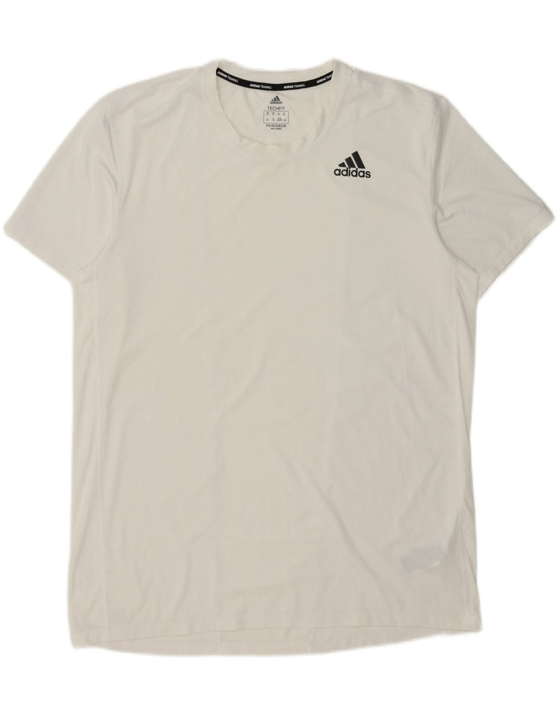 ADIDAS Mens Tech Fit T-Shirt Top 2XL White Polyester Vintage Adidas and Second-Hand Adidas from Messina Hembry 