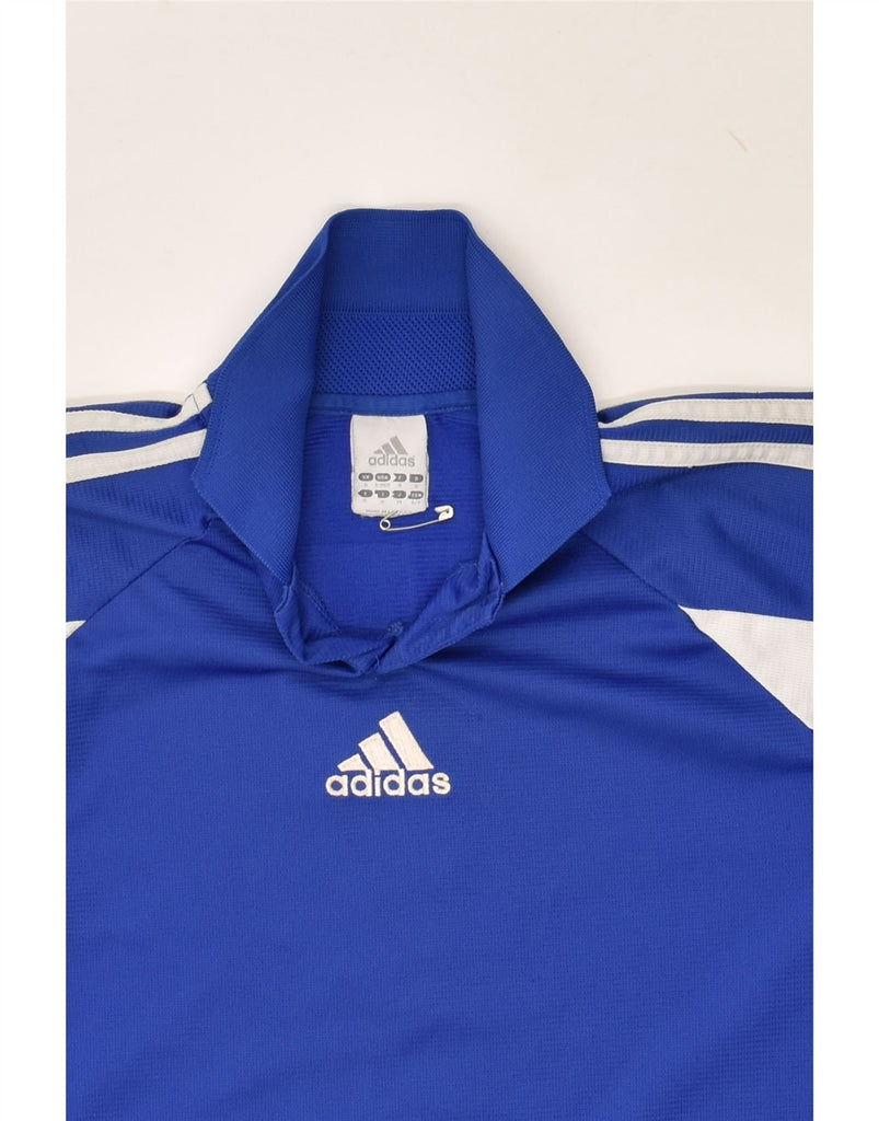 ADIDAS Mens Climalite Graphic Polo Shirt Small Blue Colourblock Polyester | Vintage Adidas | Thrift | Second-Hand Adidas | Used Clothing | Messina Hembry 