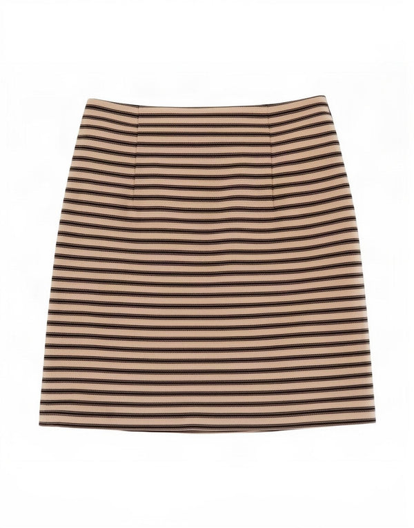 Topshop Womens Mini Wrap Skirt UK 8 Small W26 Off White Striped Cotton