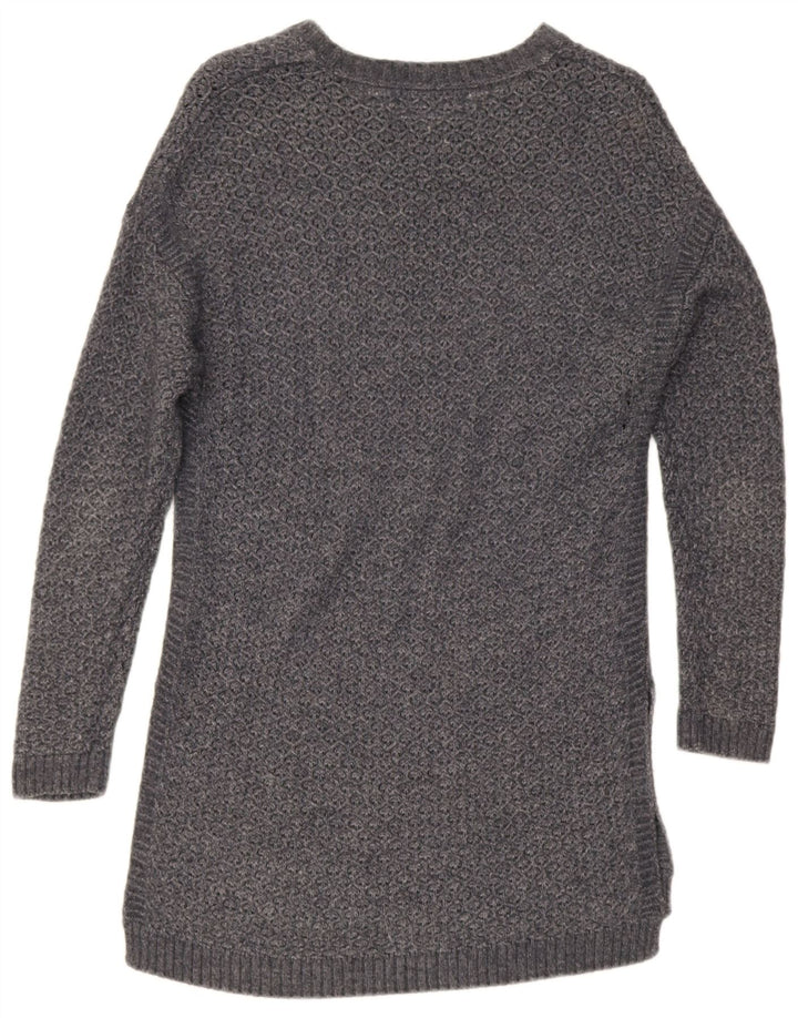 Fat Face Womens Longline Boat Neck Jumper Sweater UK 12 Medium Grey